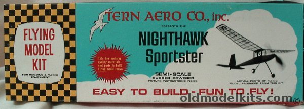 Tern Aero Nighthawk Sportster - Rubber Powered Flying Airplane Model, 106-250 plastic model kit